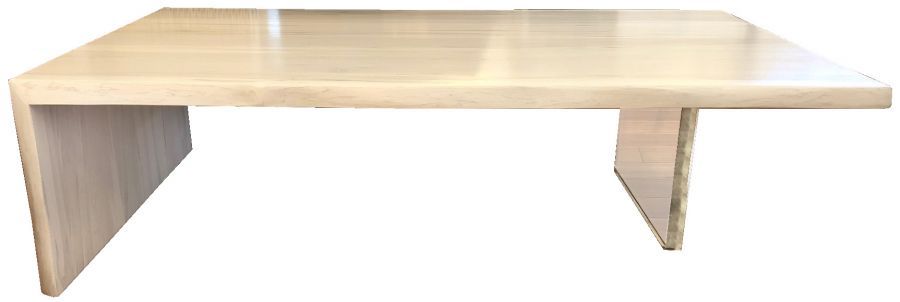 Live Edge Waterfall Coffee Table With Lucite Leg 54-28in