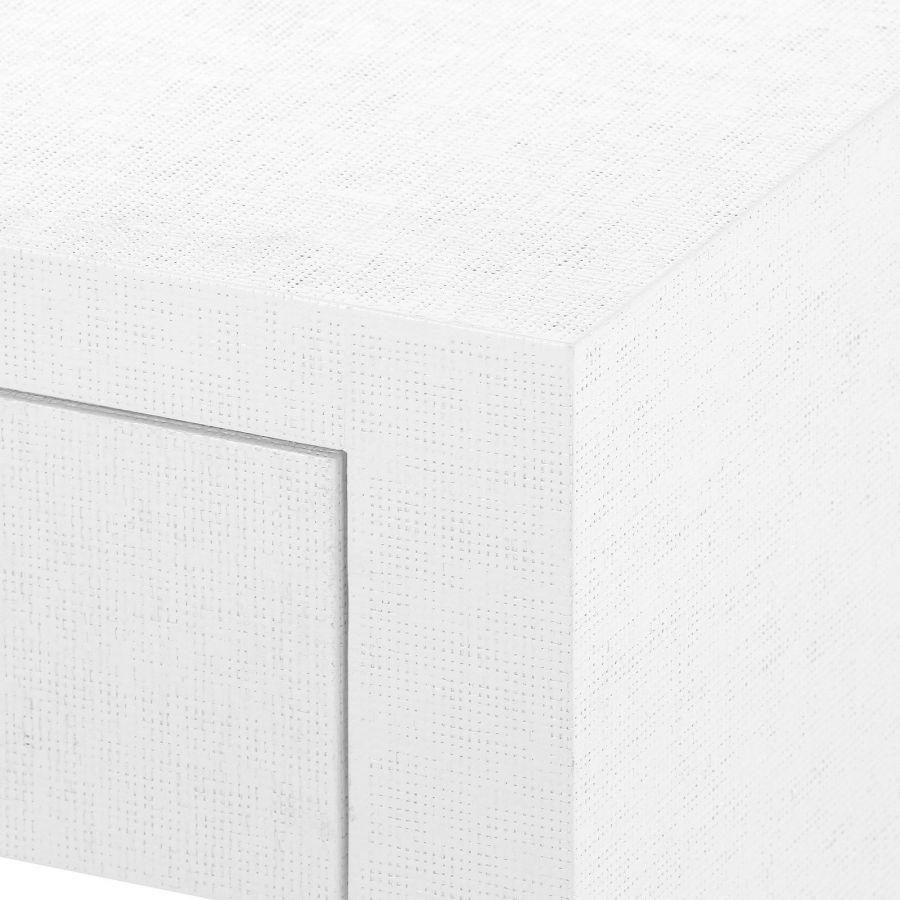 Mikaela Mini Nightstand, Grasscloth White