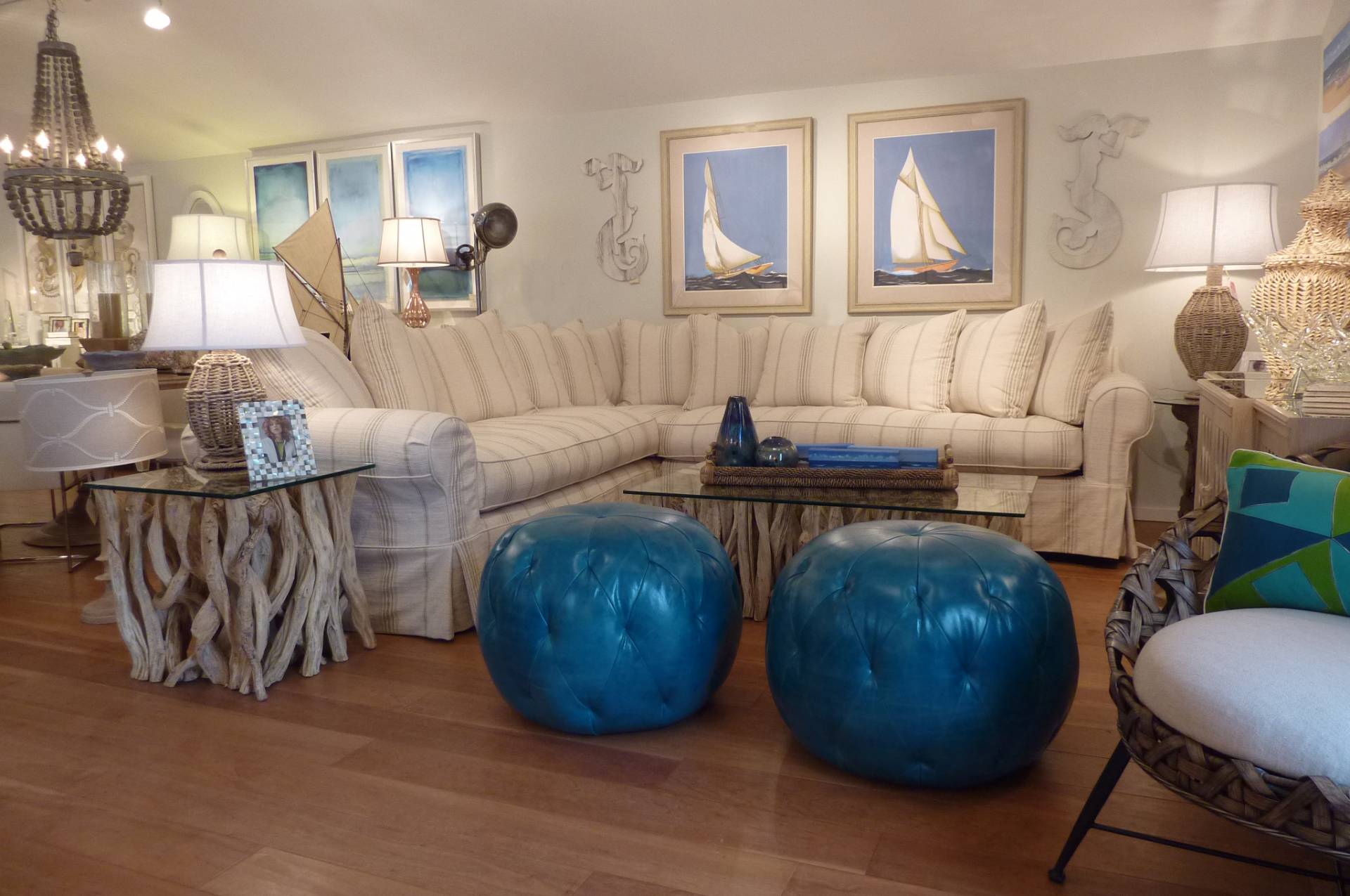 Sectional with Sailboats