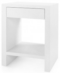 Mikaela Mini Nightstand, Grasscloth White