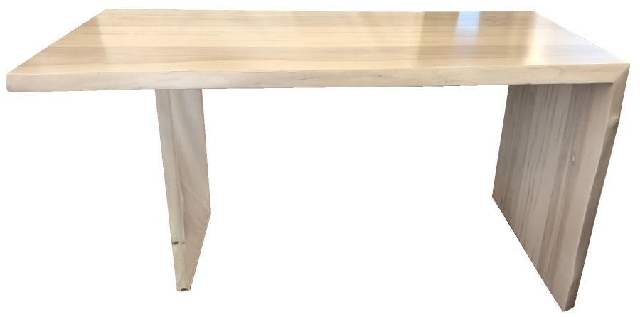 Live Edge Waterfall Desk with Lucite Leg