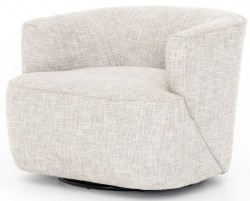 Mila Swivel Chair, Brazos Dove, Performance Fabric