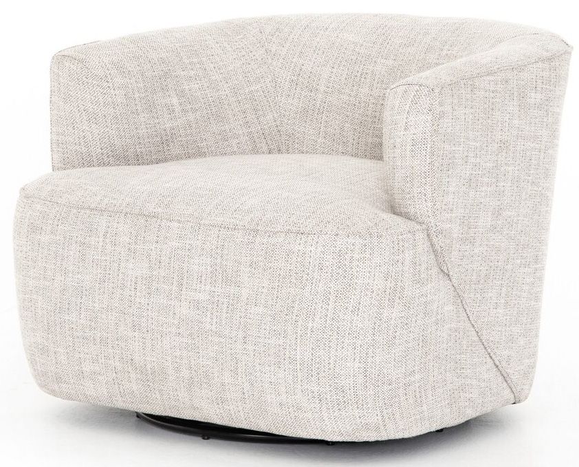Mila Swivel Chair, Brazos Dove, Performance Fabric
