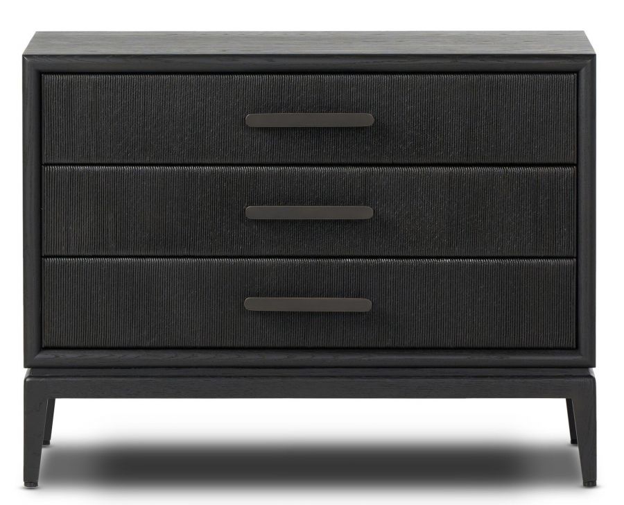Rosenell 3 Drawer Nightstand, Black