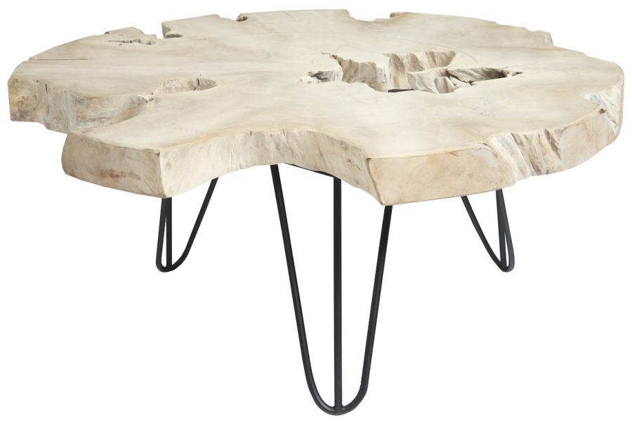 Slice Coffee Table with Iron Legs