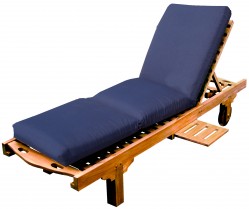 Sun Lounger with Sunbrella Navy Blue Cushion