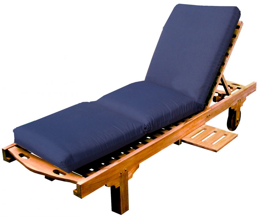 Sun Lounger with Sunbrella Navy Blue Cushion