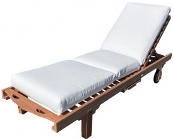 Sun Lounger with Sunbrella White Cushion