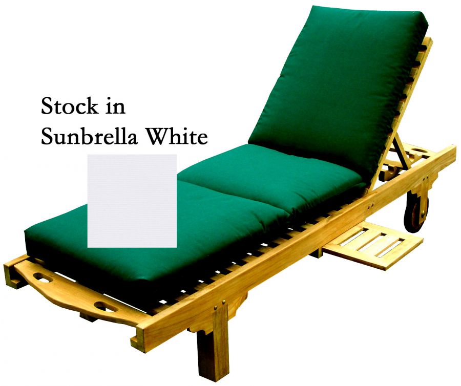 Sun Lounger with Sunbrella White Cushion